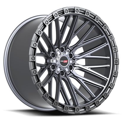 Vortek VRT-608-R 17x9 0 6x135/6x139.7 Matte Titanium With Black Bead Ring 608179570MTBR-R