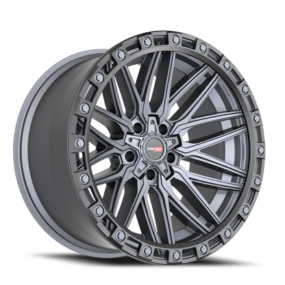 VORTEK VRT-608 20X10 -24 5X127/5X139.7 MATTE TITANIUM WITH BLACK BEAD RING