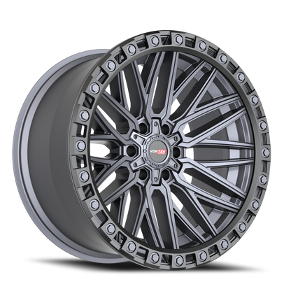 VORTEK VRT-608 20X10 -24 6X135/6X139.7 MATTE TITANIUM WITH BLACK BEAD RING