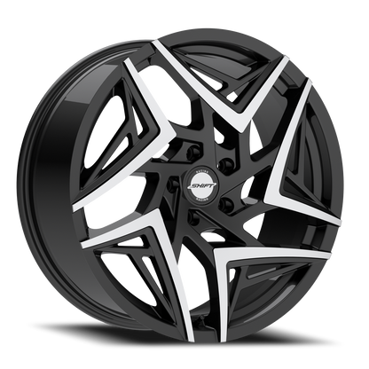 SHIFT H36 VALVE 18X8.5 35MM 5X114.3 GLOSS BLACK MACHINED TIPS | H3688551435GBMT