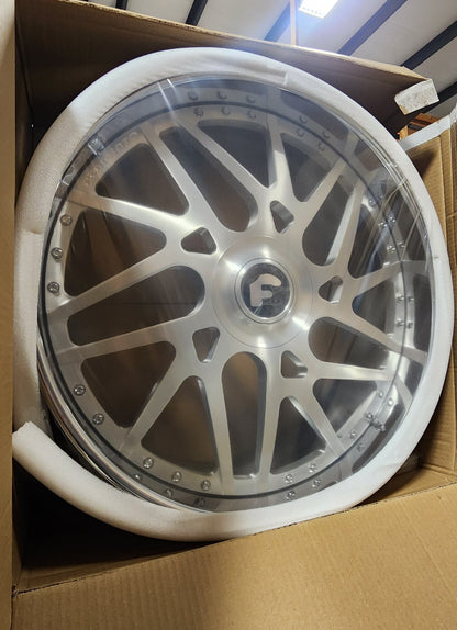 Forgiato Twisted Maglia - 26x10 +25 - 6x139.7 - Chrome Lip with Brushed Face - Set of 4