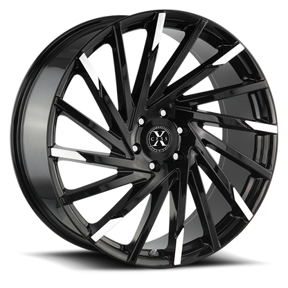 XCESS X02 X02 22X9 24MM 6X139.7 GLOSS BLACK MACHINED TIPS | X02263924GBMT