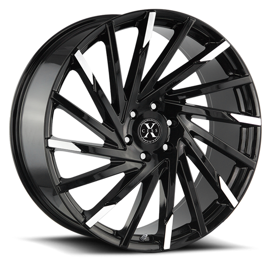 XCESS X02 X02 24X9.5 24MM 6X135 GLOSS BLACK MACHINED TIPS | X02463524GBMT