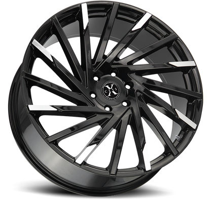 XCESS X02 X02 24X9.5 24MM 6X139.7 GLOSS BLACK MACHINED TIPS | X02463924GBMT