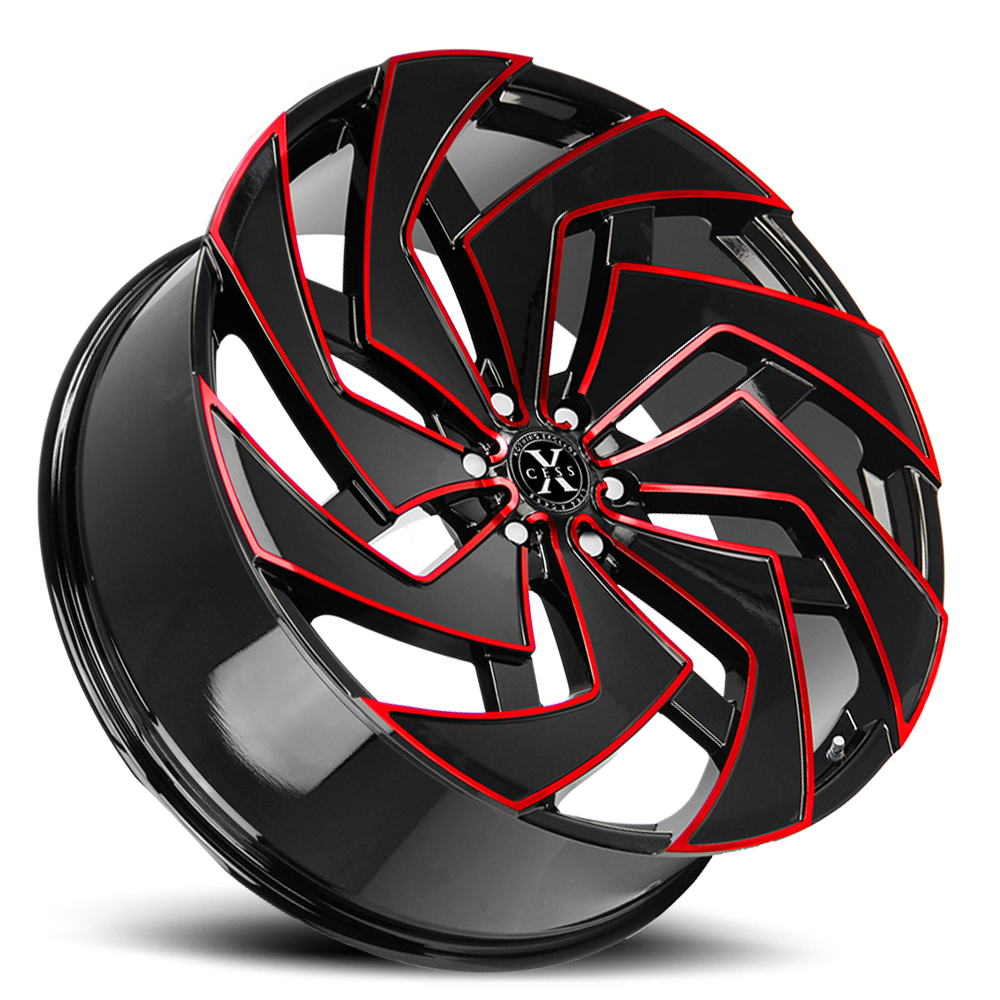 XCESS X04 X04 24X10 24MM 6X139.7 GLOSS BLACK CANDY RED MILLED | X04463924GBMLR