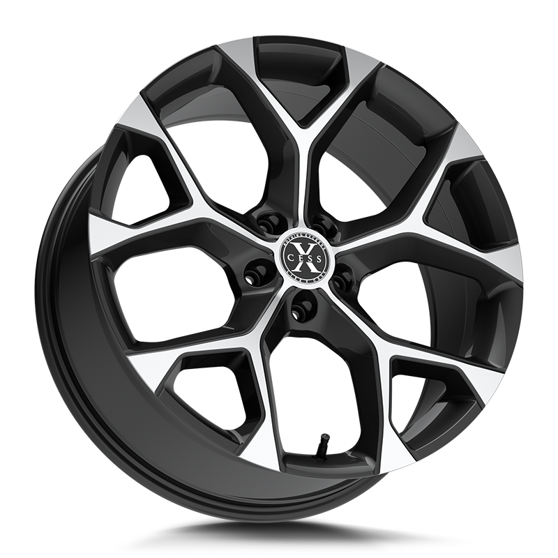 XCESS X05 5 FLAKE 18X8.5 35MM 5X120 GLOSS BLACK MACHINED | X0588552035GBM