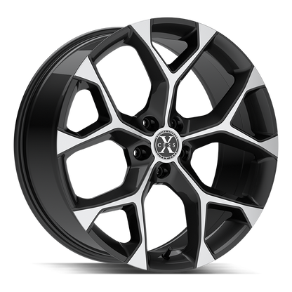 XCESS X05 5 FLAKE 18X8.5 35MM 5X120 GLOSS BLACK MACHINED | X0588552035GBM