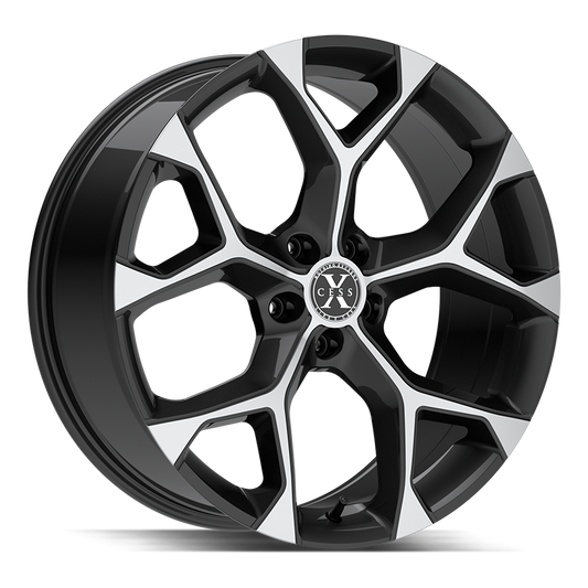 XCESS X05 5 FLAKE 18X8.5 35MM 5X120 GLOSS BLACK MACHINED | X0588552035GBM