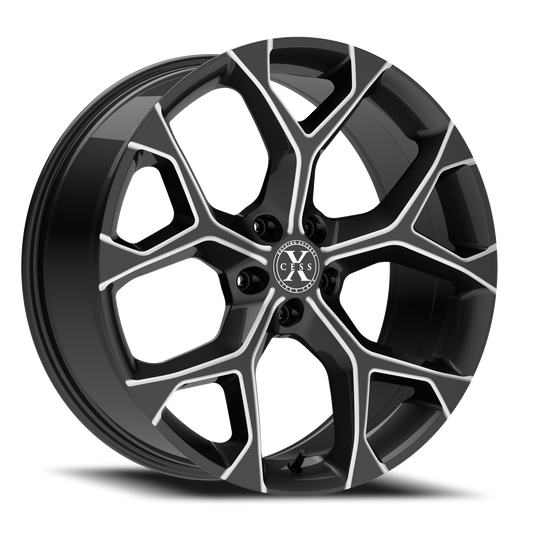 XCESS X05 5 FLAKE 22X9 15MM 5X115 GLOSS BLACK MILLED | X0529051515GBML