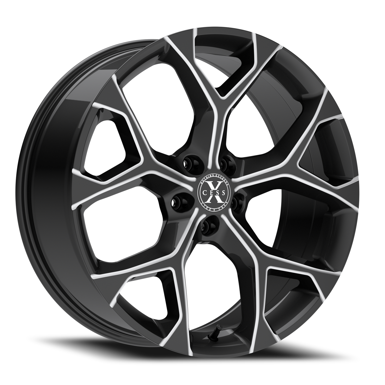 XCESS X05 5 FLAKE 20X8.5 35MM 5X112 GLOSS BLACK MILLED | X05051235GBML