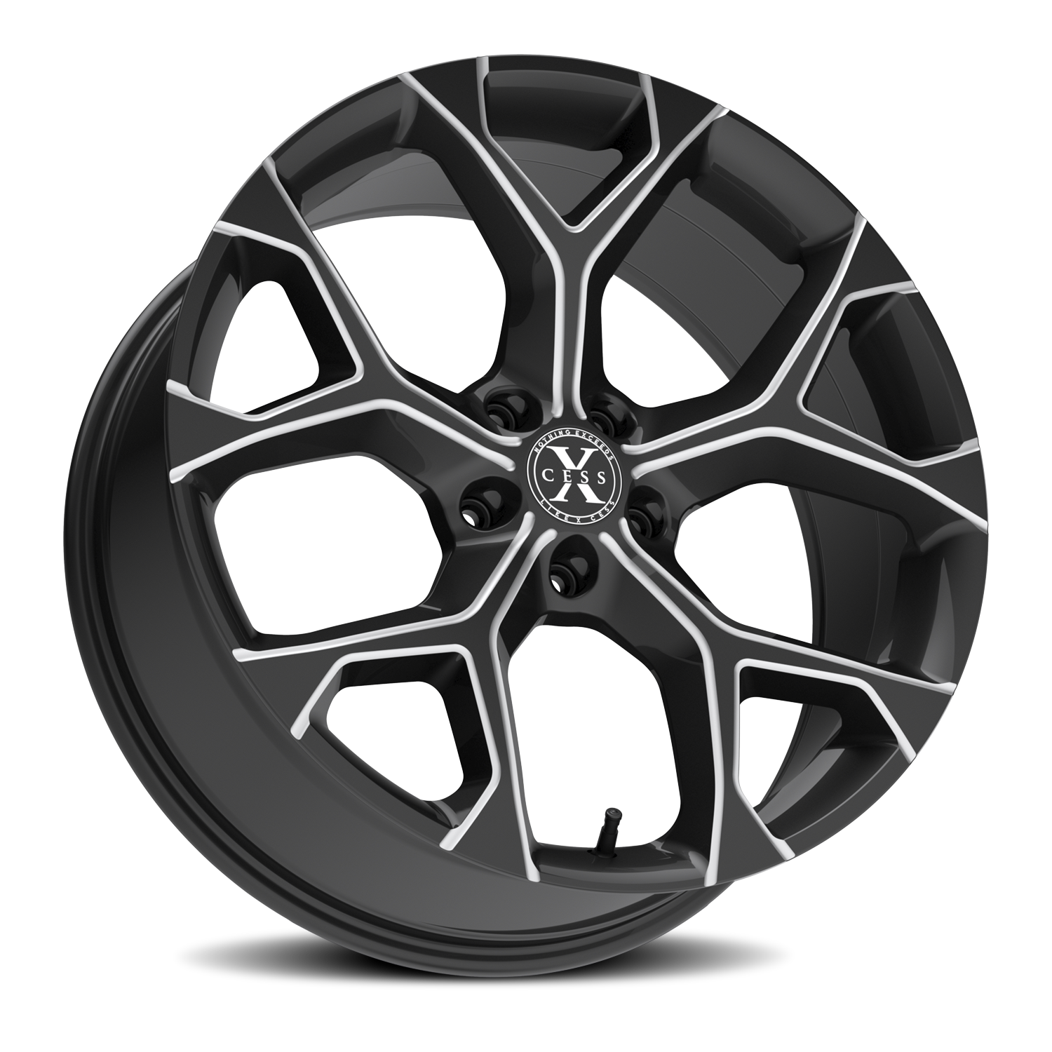XCESS X05 5 FLAKE 20X8.5 35MM 5X100 GLOSS BLACK MILLED | X05050035GBML
