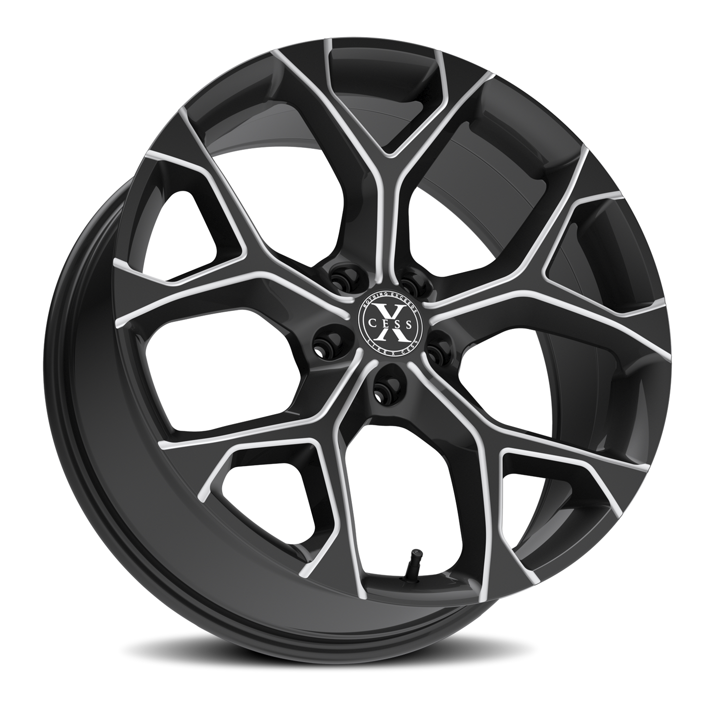 XCESS X05 5 FLAKE 20X8.5 35MM 5X112 GLOSS BLACK MILLED | X05051235GBML