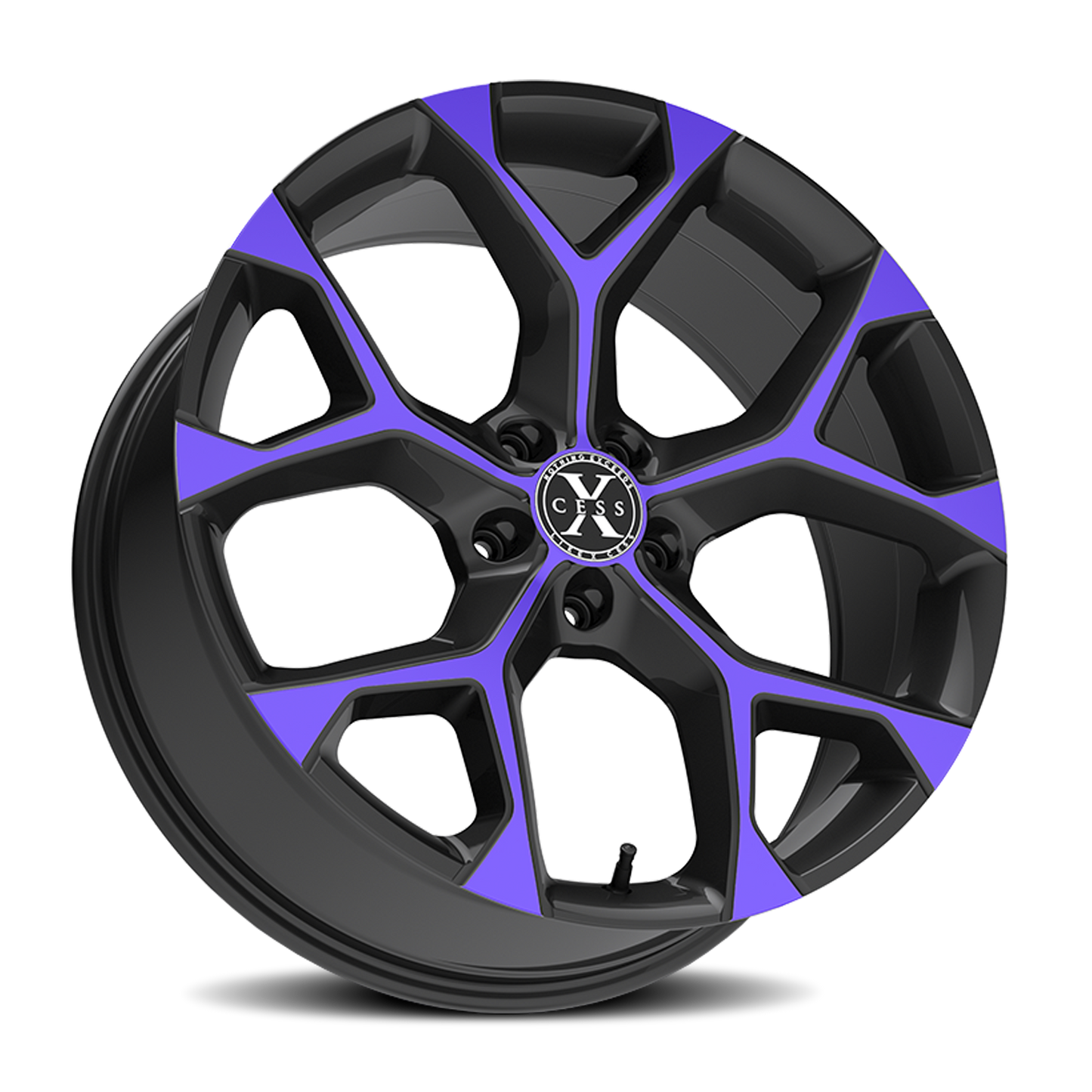 XCESS X05 5 FLAKE 20X8.5 35MM 5X114.3 GLOSS BLACK PURPLE MACHINED | X05051435GBMP