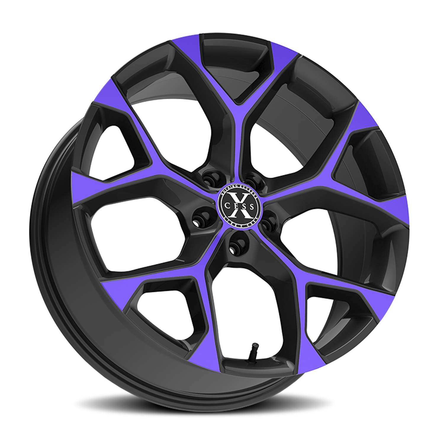XCESS X05 5 FLAKE 20X8.5 35MM 5X114.3 GLOSS BLACK PURPLE MACHINED | X05051435GBMP