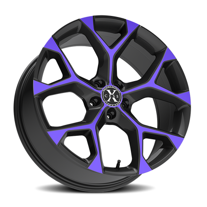 XCESS X05 5 FLAKE 20X8.5 35MM 5X114.3 GLOSS BLACK PURPLE MACHINED | X05051435GBMP
