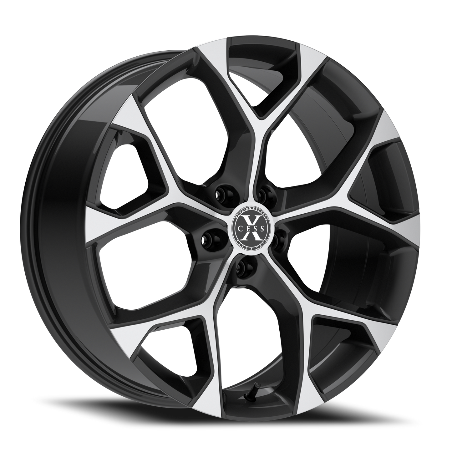 XCESS X05 5 FLAKE 24X9 15MM 5X127 GLOSS BLACK MACHINED | X0549052715GBM