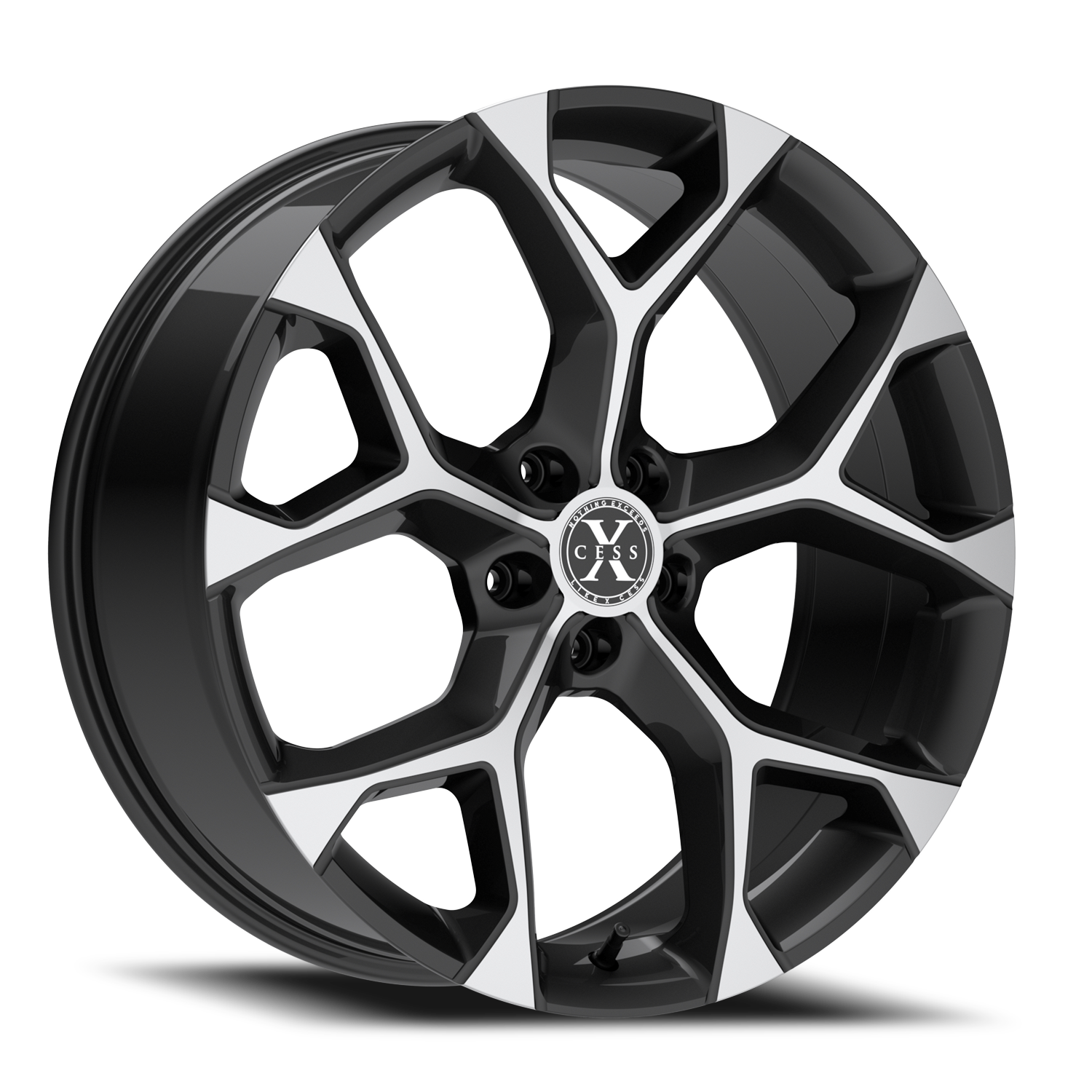 XCESS X05 5 FLAKE 24X9 15MM 5X127 GLOSS BLACK MACHINED | X0549052715GBM