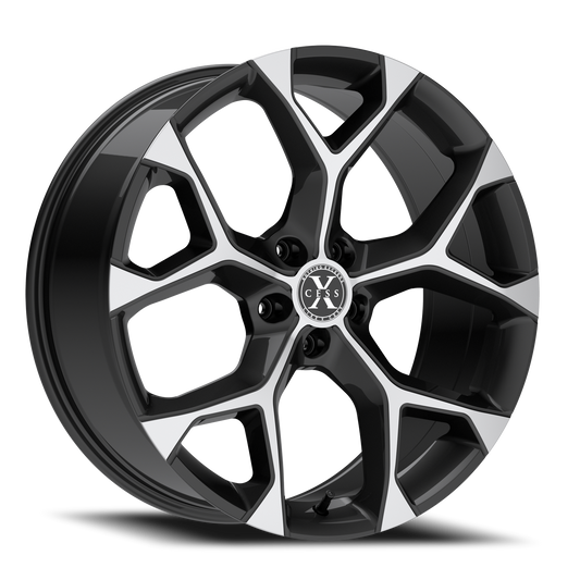 XCESS X05 5 FLAKE 24X9 35MM 5X114.3 GLOSS BLACK MACHINED | X0549051435GBM