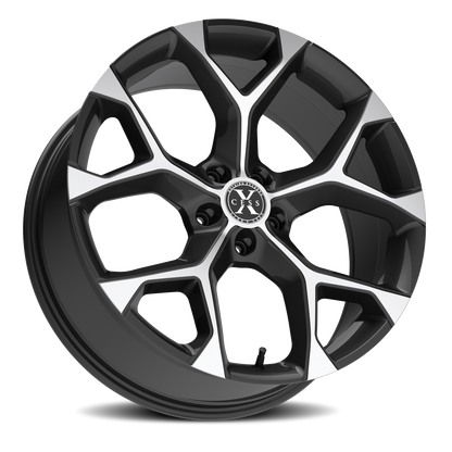 XCESS X05 5 FLAKE 24X9 15MM 5X115 GLOSS BLACK MACHINED | X0549051515GBM