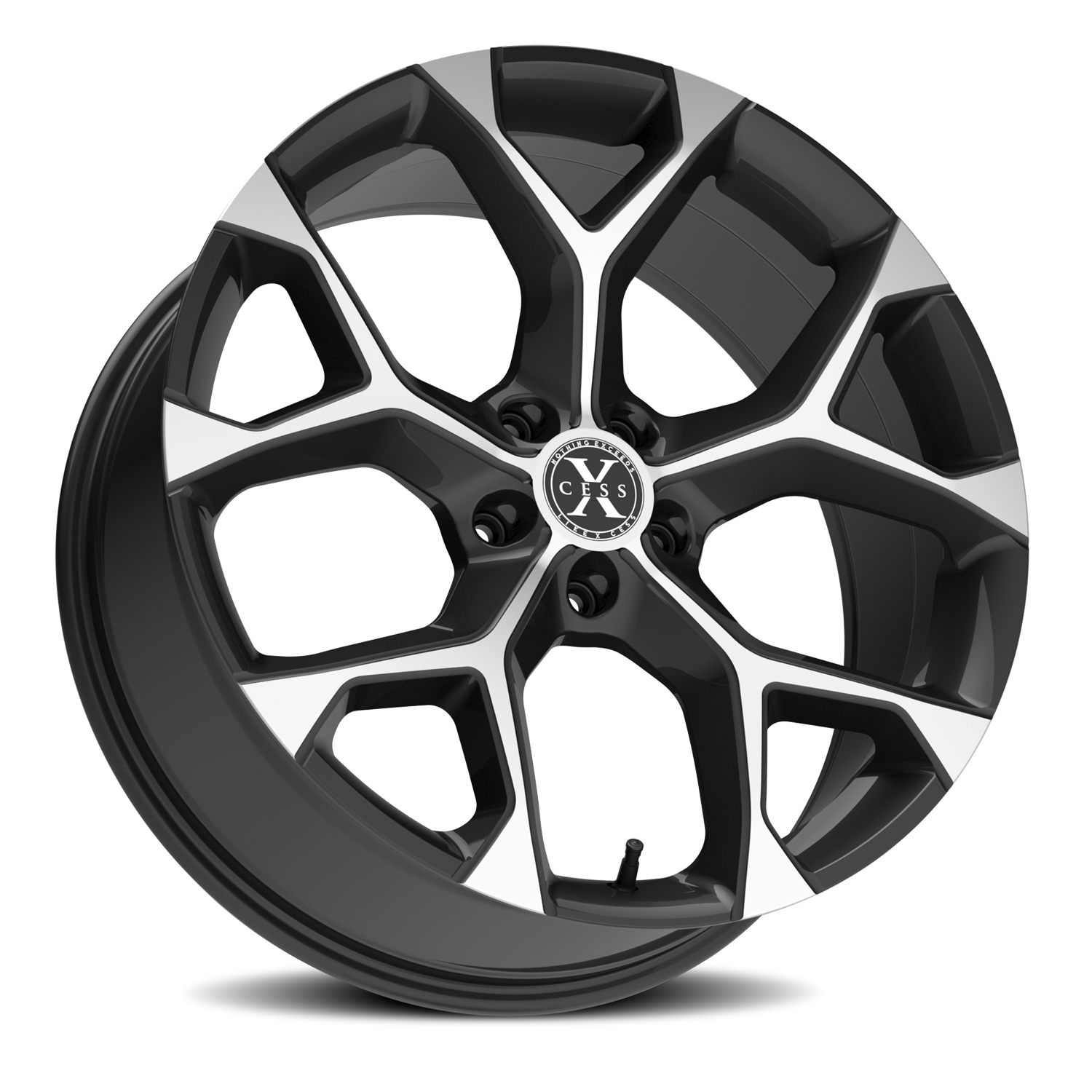 XCESS X05 5 FLAKE 22X9 35MM 5X114.3 GLOSS BLACK MACHINED | X0529051435GBM