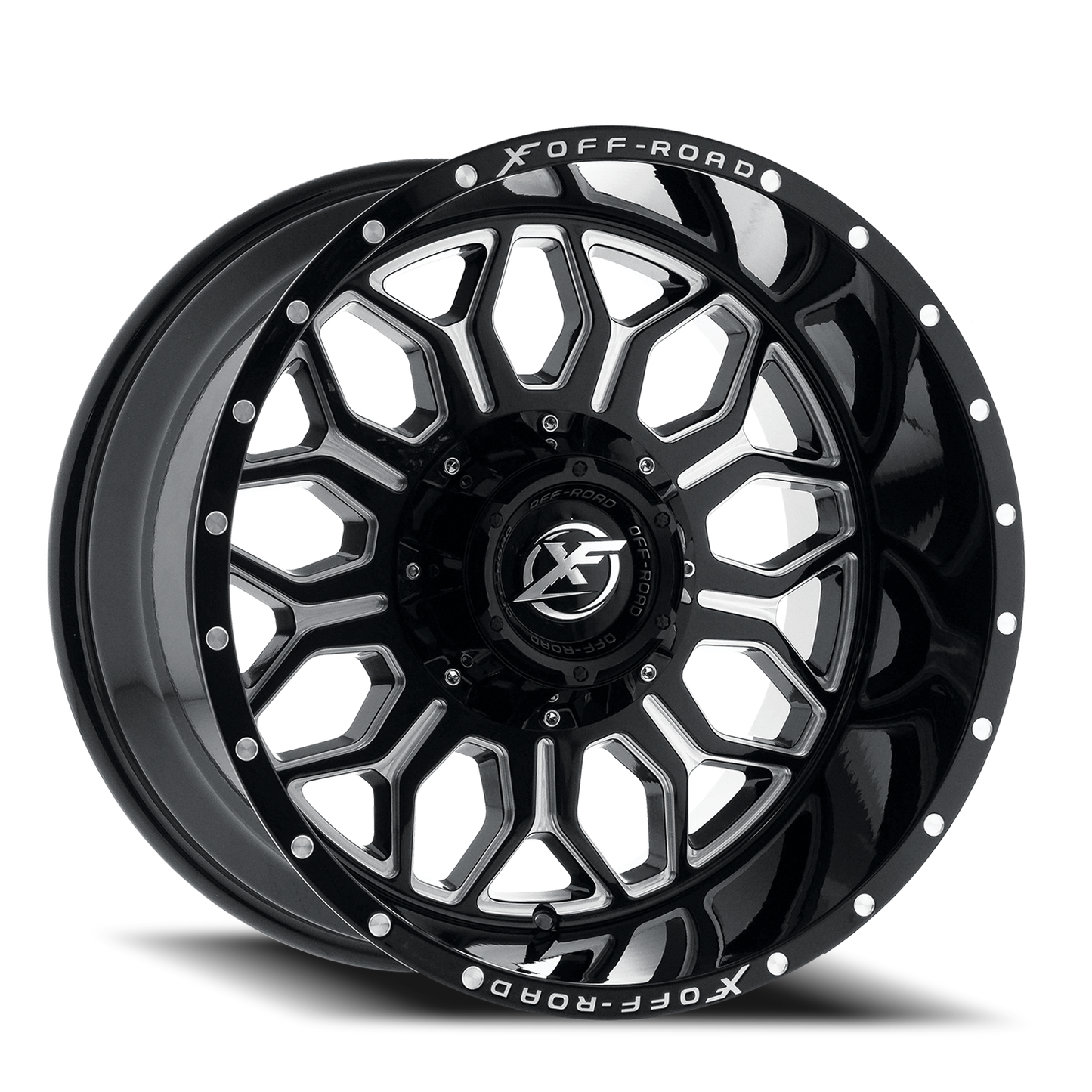 XF OFF-ROAD XF-227 20X12 -44 5X127/5X139.7 GLOSS BLACK & MILLED