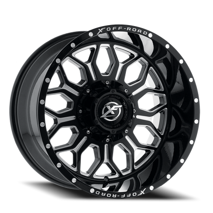 XF OFF-ROAD XF-227 20X12 -44 5X127/5X139.7 GLOSS BLACK & MILLED