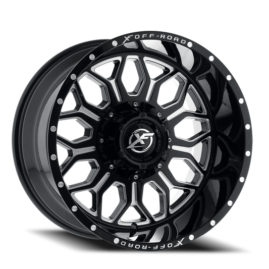 XF OFF-ROAD XF-227 20X12 -44 5X127/5X139.7 GLOSS BLACK & MILLED