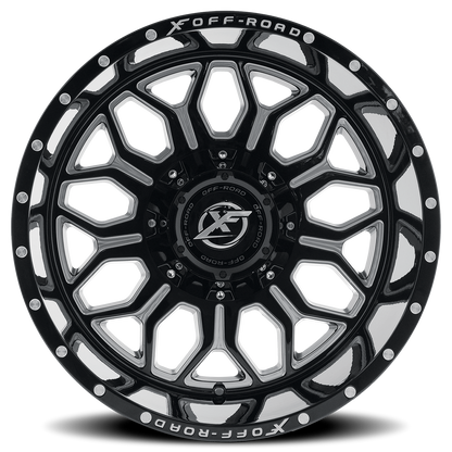 XF OFF-ROAD XF-227 20X10 -24 5X127/5X139.7 GLOSS BLACK & MILLED