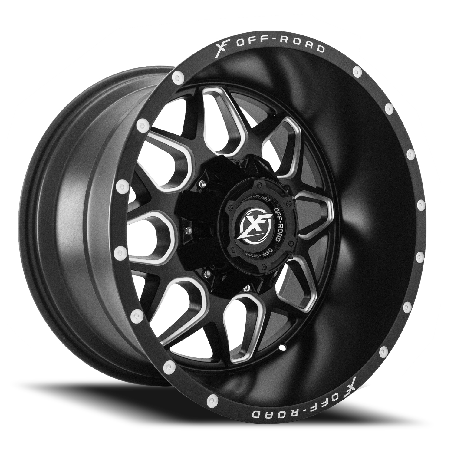 XF OFF-ROAD XF-202 22X10 -24 5X139.7/5X150 MATTE BLACK & MACHINED