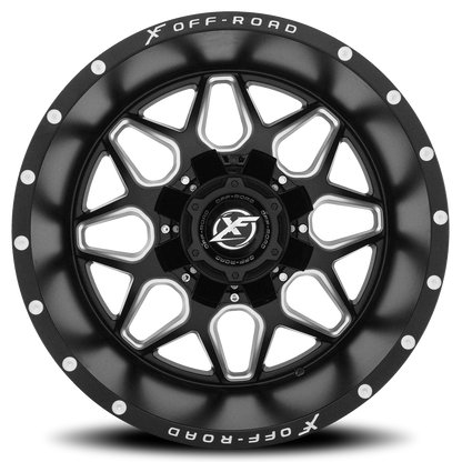 XF OFF-ROAD XF-202 22X10 -24 5X139.7/5X150 MATTE BLACK & MACHINED