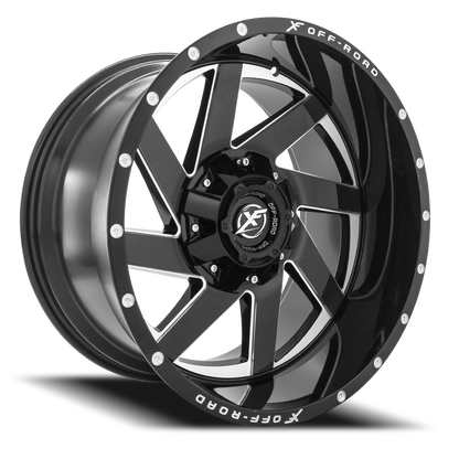 XF OFF-ROAD XF-205 20X10 -24 5X127/5X139.7 GLOSS BLACK & MILLED