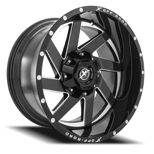 XF OFF-ROAD XF-205 20X10 -12 6X135/6X139.7 GLOSS BLACK & MILLED