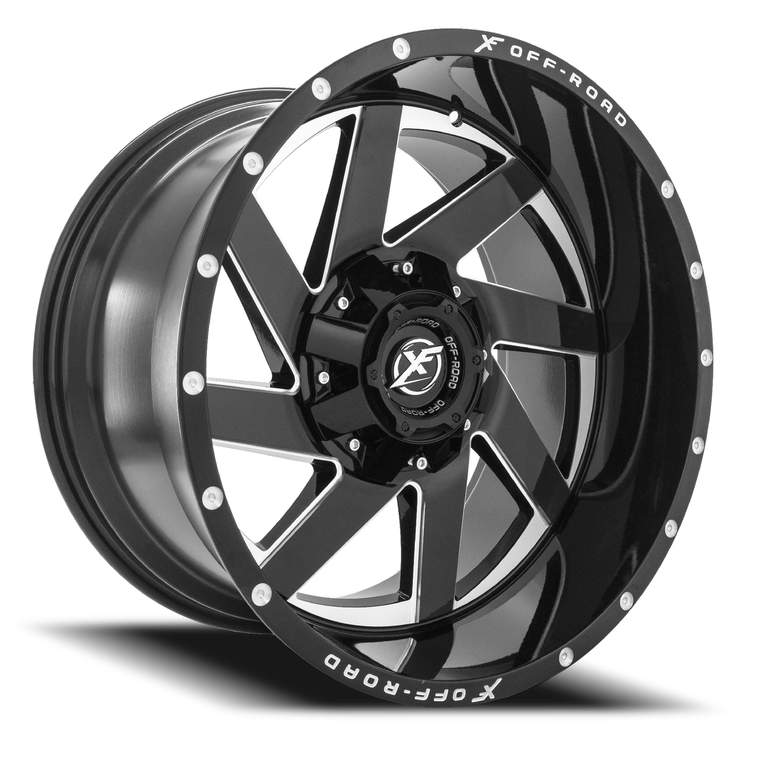 XF OFF-ROAD XF-205 20X10 -12 8X165.1/8X170 GLOSS BLACK & MILLED