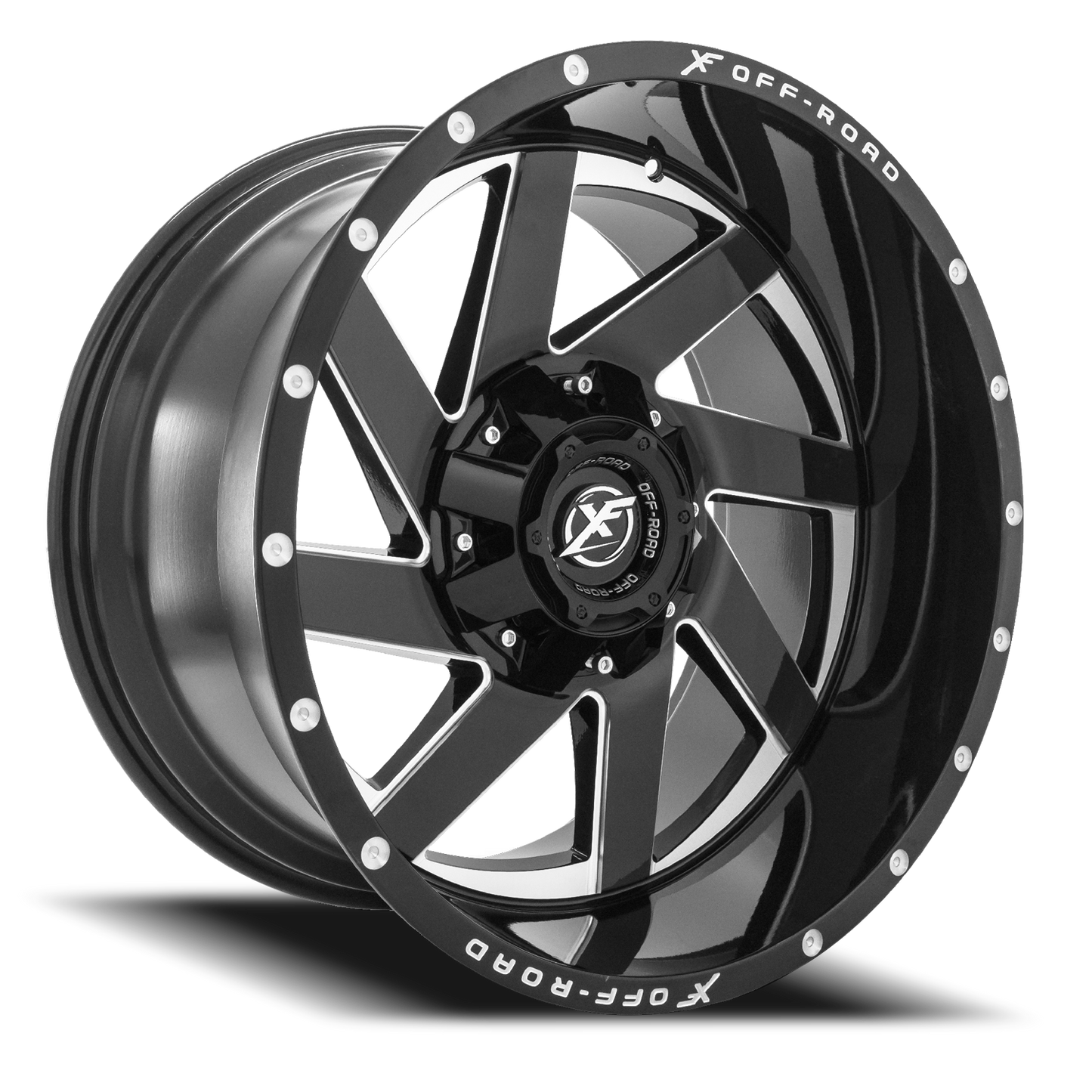 XF OFF-ROAD XF-205 20X10 -12 8X165.1/8X170 GLOSS BLACK & MILLED