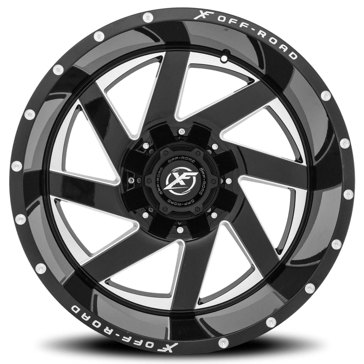 XF OFF-ROAD XF-205 20X10 -12 5X127/5X139.7 GLOSS BLACK & MILLED