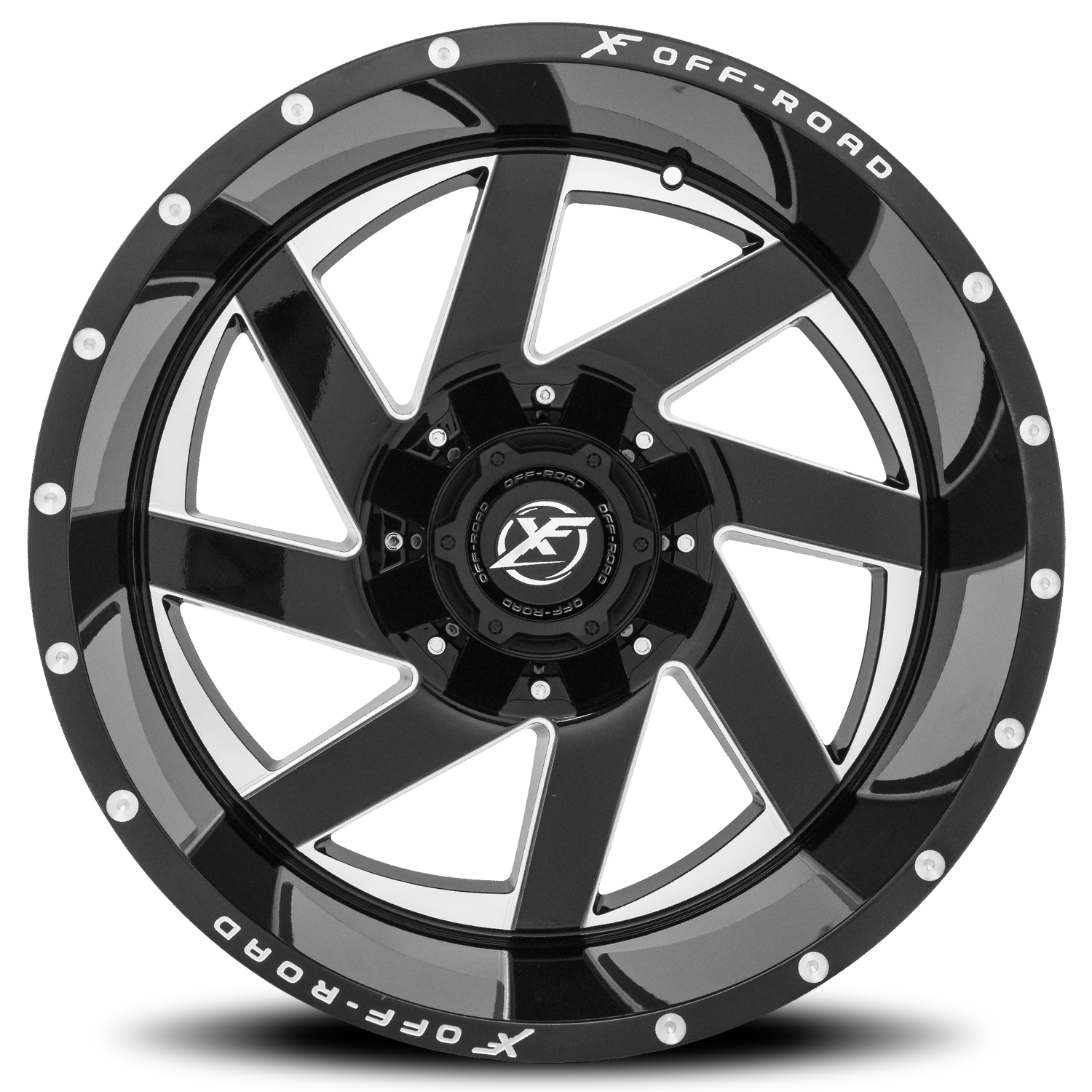 XF OFF-ROAD XF-205 20X10 -12 5X127/5X139.7 GLOSS BLACK & MILLED