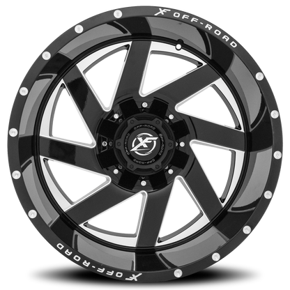 XF OFF-ROAD XF-205 20X10 -12 8X165.1/8X170 GLOSS BLACK & MILLED
