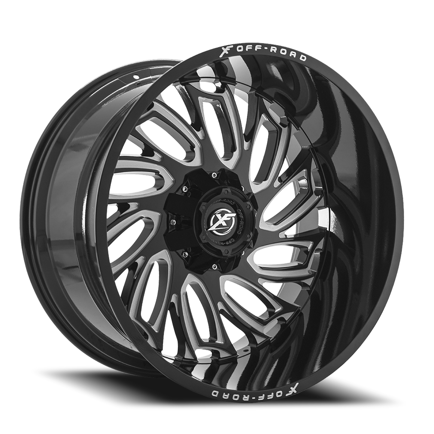 XF OFF-ROAD XF-207 22X12 -44 5X127/5X139.7 GLOSS BLACK & MILLED