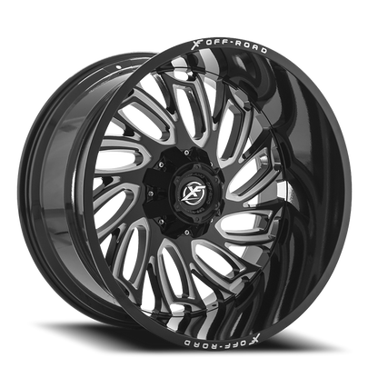 XF OFF-ROAD XF-207 22X12 -44 6X135/6X139.7 GLOSS BLACK & MILLED