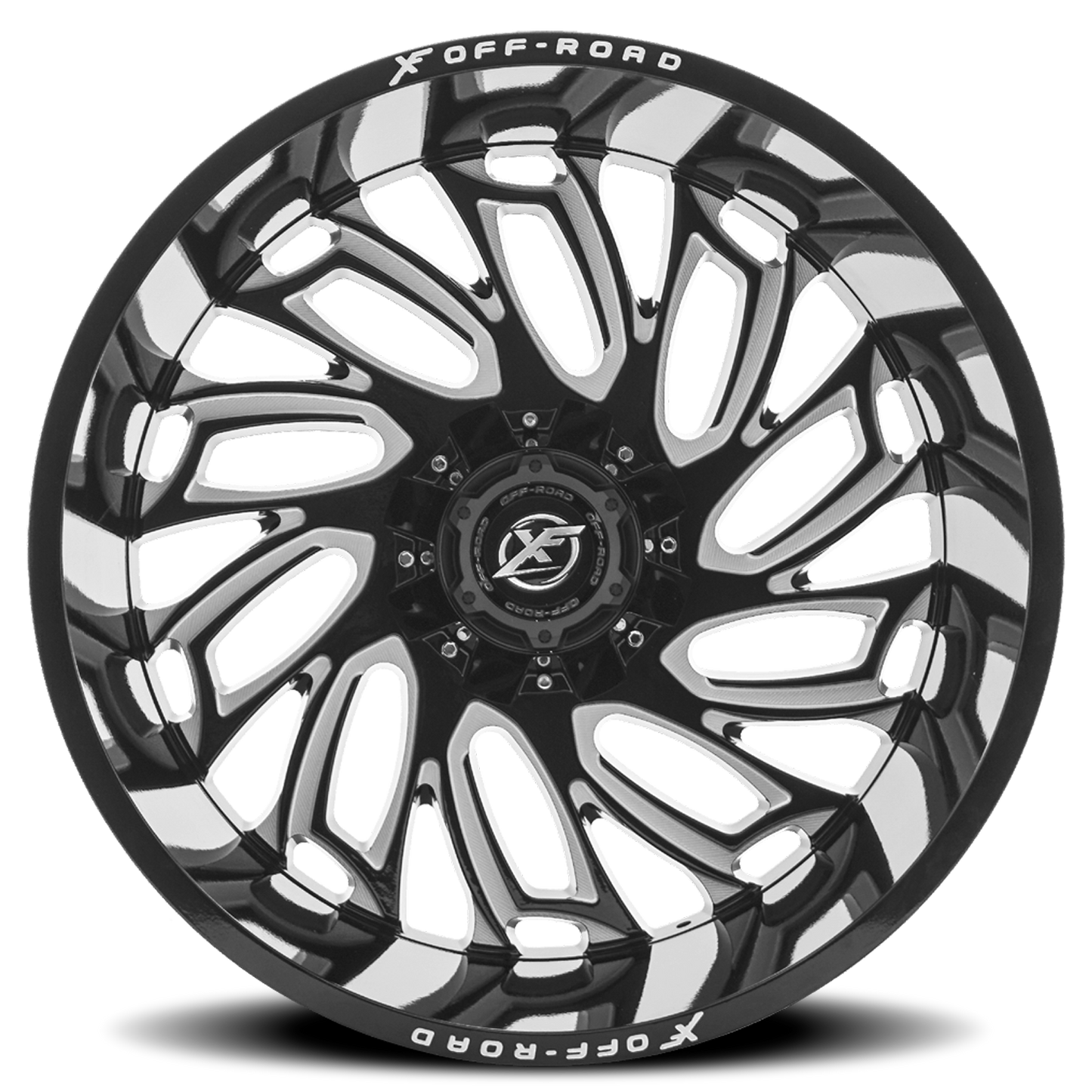 XF OFF-ROAD XF-207 22X12 -44 6X135/6X139.7 GLOSS BLACK & MILLED
