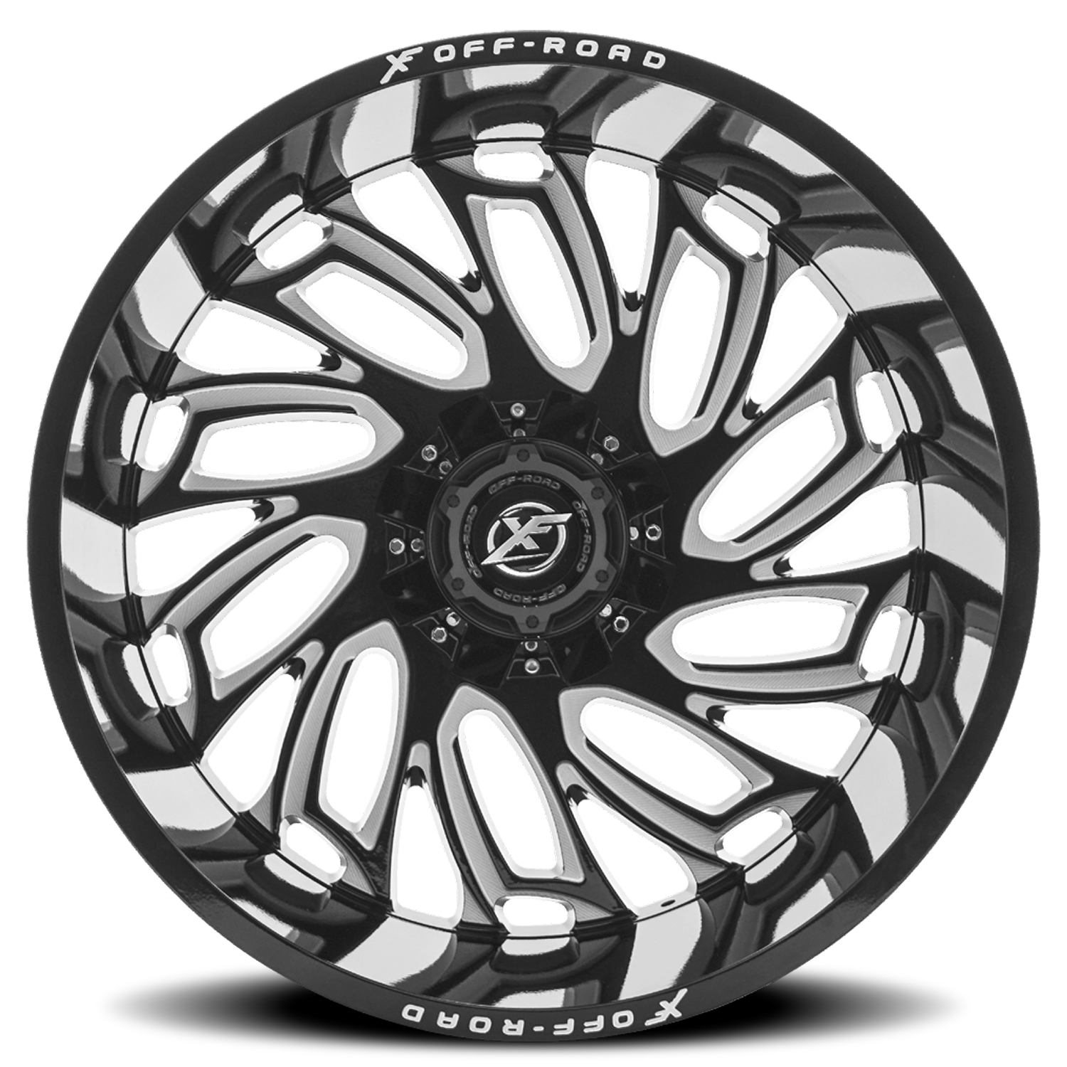 XF OFF-ROAD XF-207 22X12 -44 5X127/5X139.7 GLOSS BLACK & MILLED