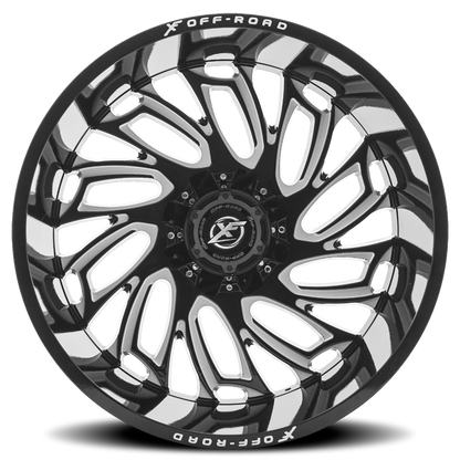 XF OFF-ROAD XF-207 20X10 -24 8X165.1/8X180 GLOSS BLACK & MILLED
