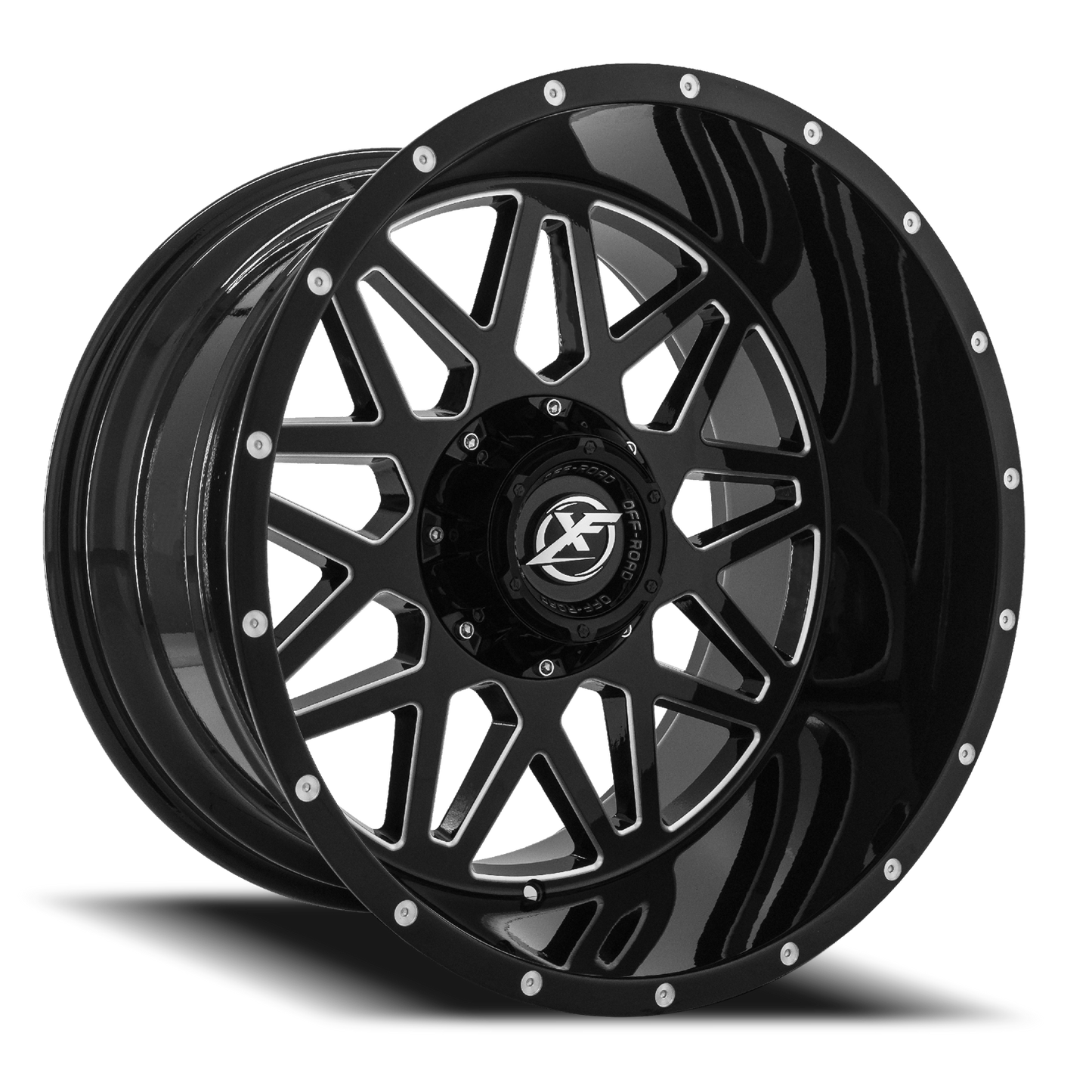 XF OFF-ROAD XF-211 22X10 -12 5X127/5X139.7 GLOSS BLACK & MILLED