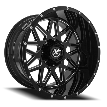 XF OFF-ROAD XF-211 20X12 -44 5X127/5X139.7 GLOSS BLACK & MILLED