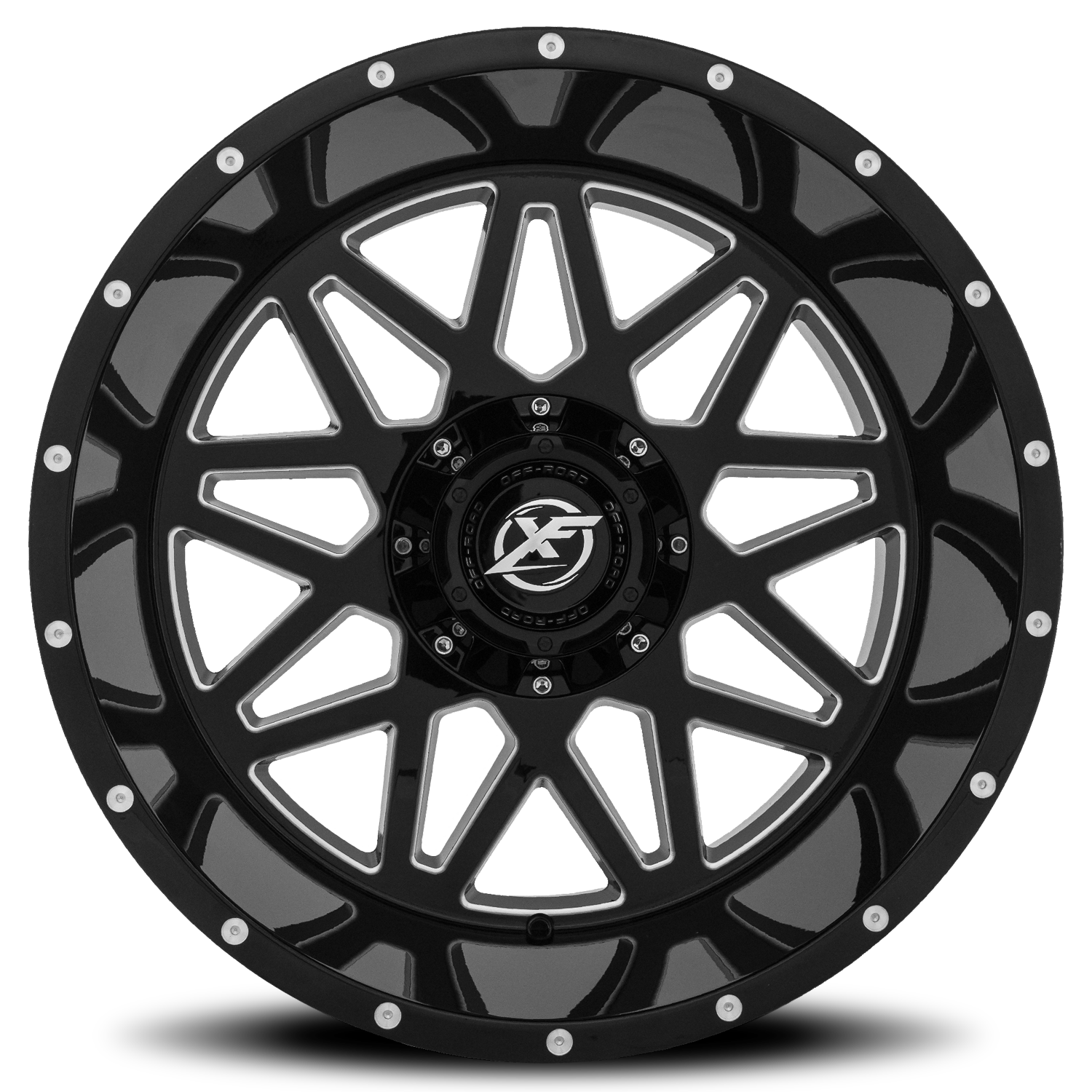 XF OFF-ROAD XF-211 20X12 -44 5X127/5X139.7 GLOSS BLACK & MILLED