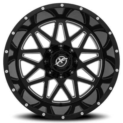 XF OFF-ROAD XF-211 22X12 -44 8X170/8X165.1 GLOSS BLACK & MACHINED
