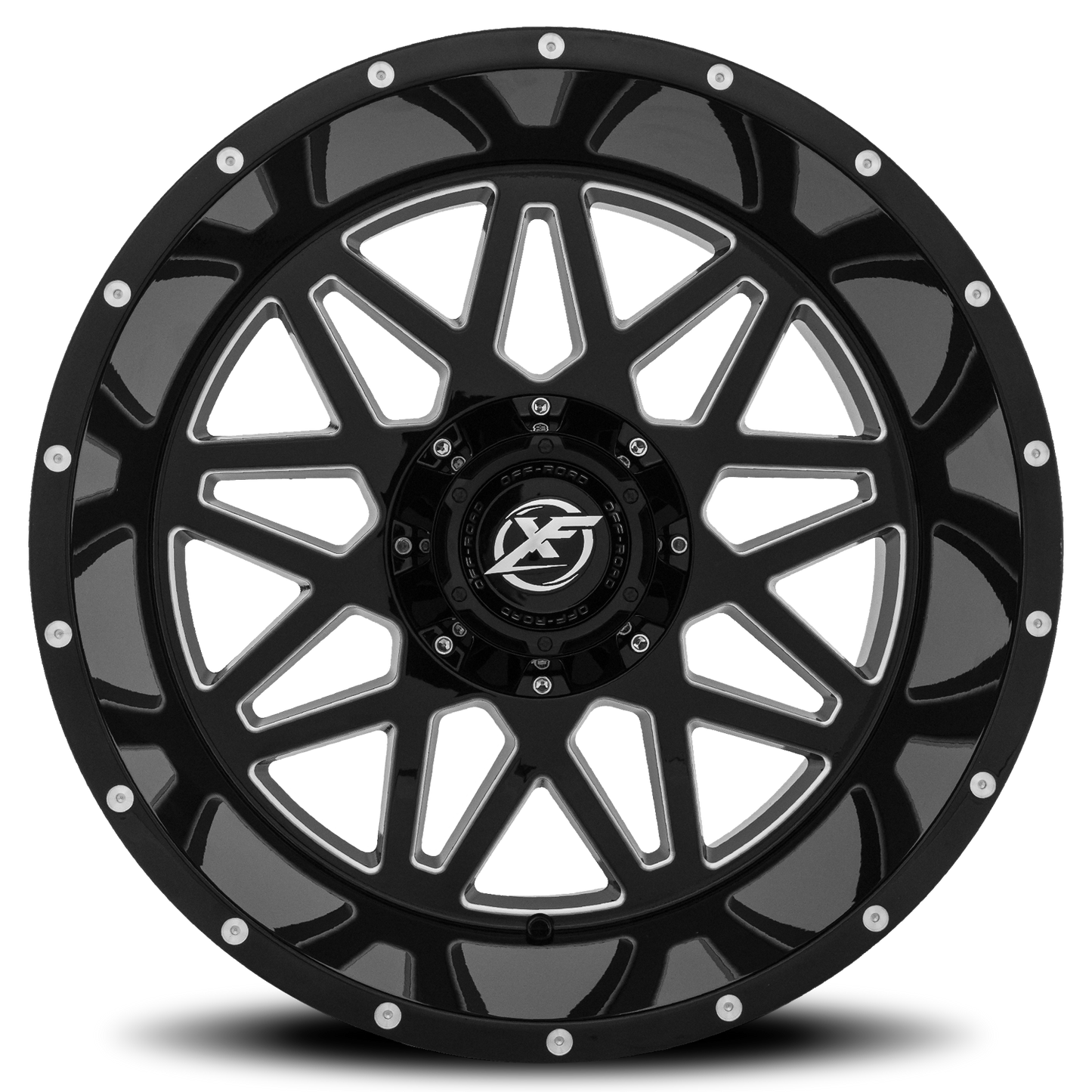 XF OFF-ROAD XF-211 20X10 -12 8X165.1/8X180 GLOSS BLACK & MILLED