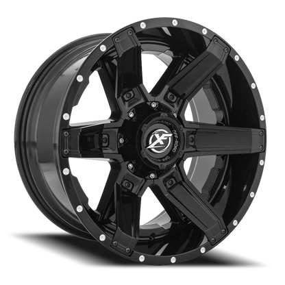 XF OFF-ROAD XF-214 20X10 -12 5X139.7/5X150 GLOSS BLACK + GLOSS BLACK INSERTS