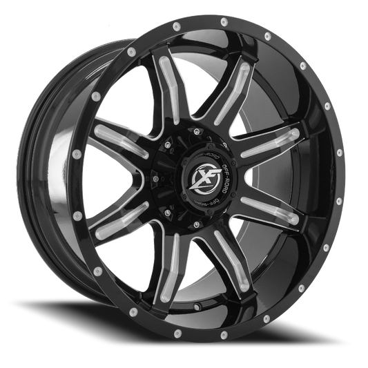 XF OFF-ROAD XF-215 20X9 0 6X135/6X139.7 GLOSS BLACK & MILLED