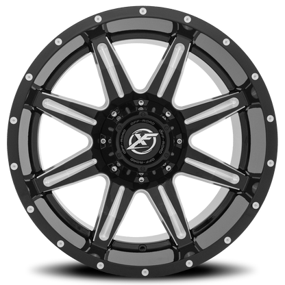 XF OFF-ROAD XF-215 24X12 -44 5X127/5X139.7 GLOSS BLACK & MILLED